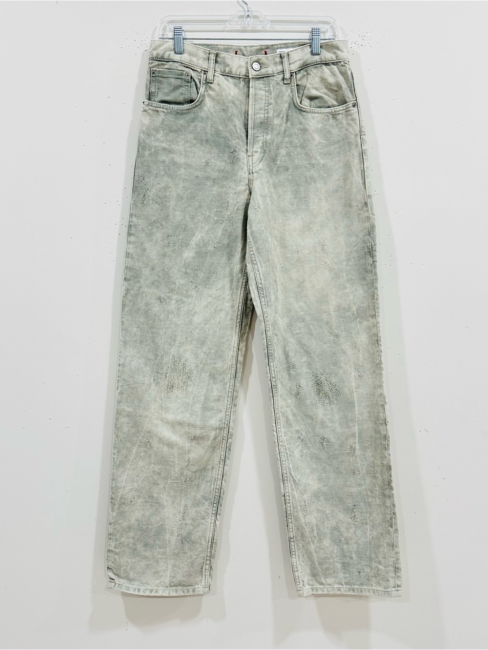 Zara Rare ZW Collection Slim Fit Jacquard High Waist Women’s Jeans Grey Size 6 - Picture 2 of 14